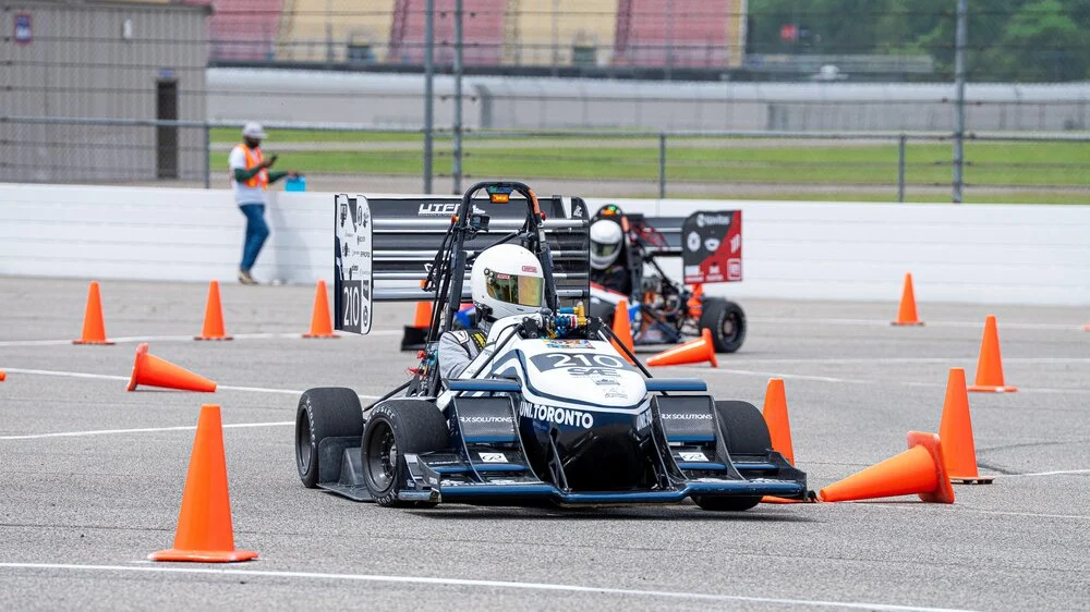 Picture of the University of Toronto Formula Racing car in a race