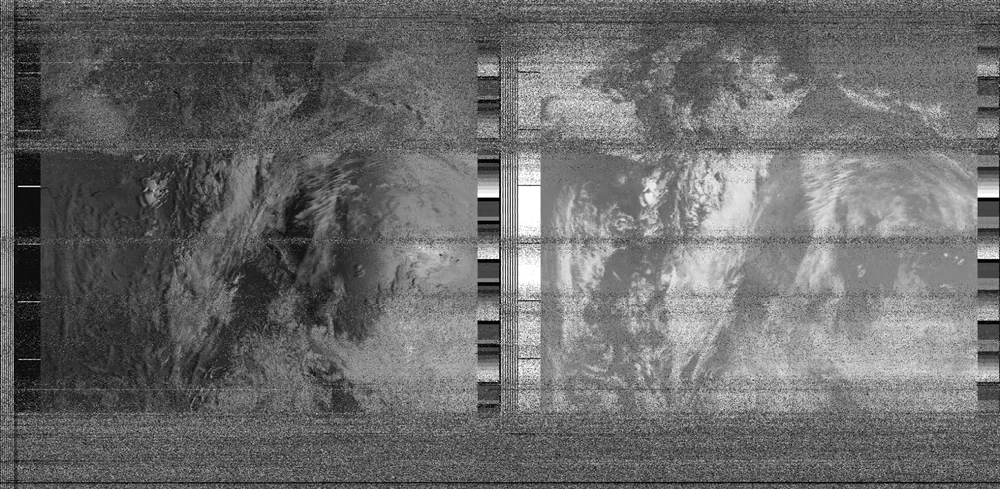 Weather satellite image received from NOAA